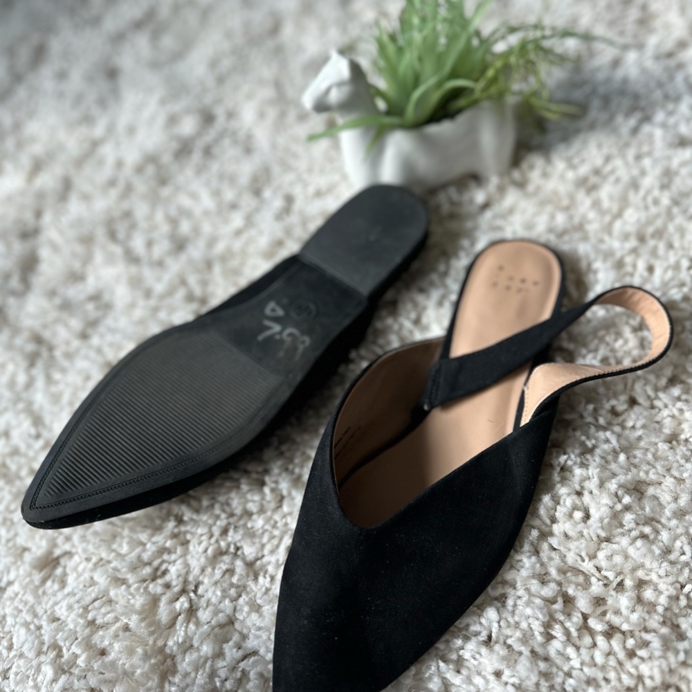 Super cute A New Day black elegant simple preppy pointed toe flat evenin… - Picture 3 of 4